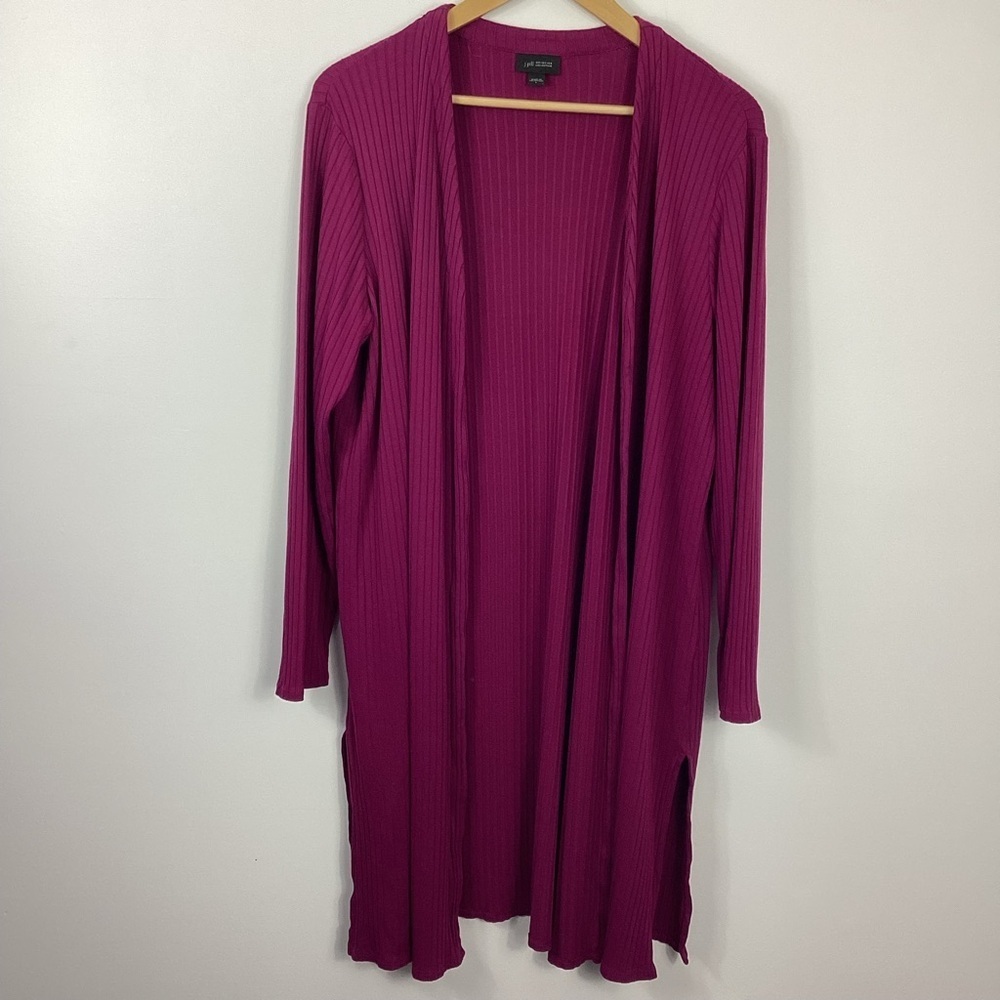 J. Jill Wearever Collection Ribbed Long Line Cardigan Size Large